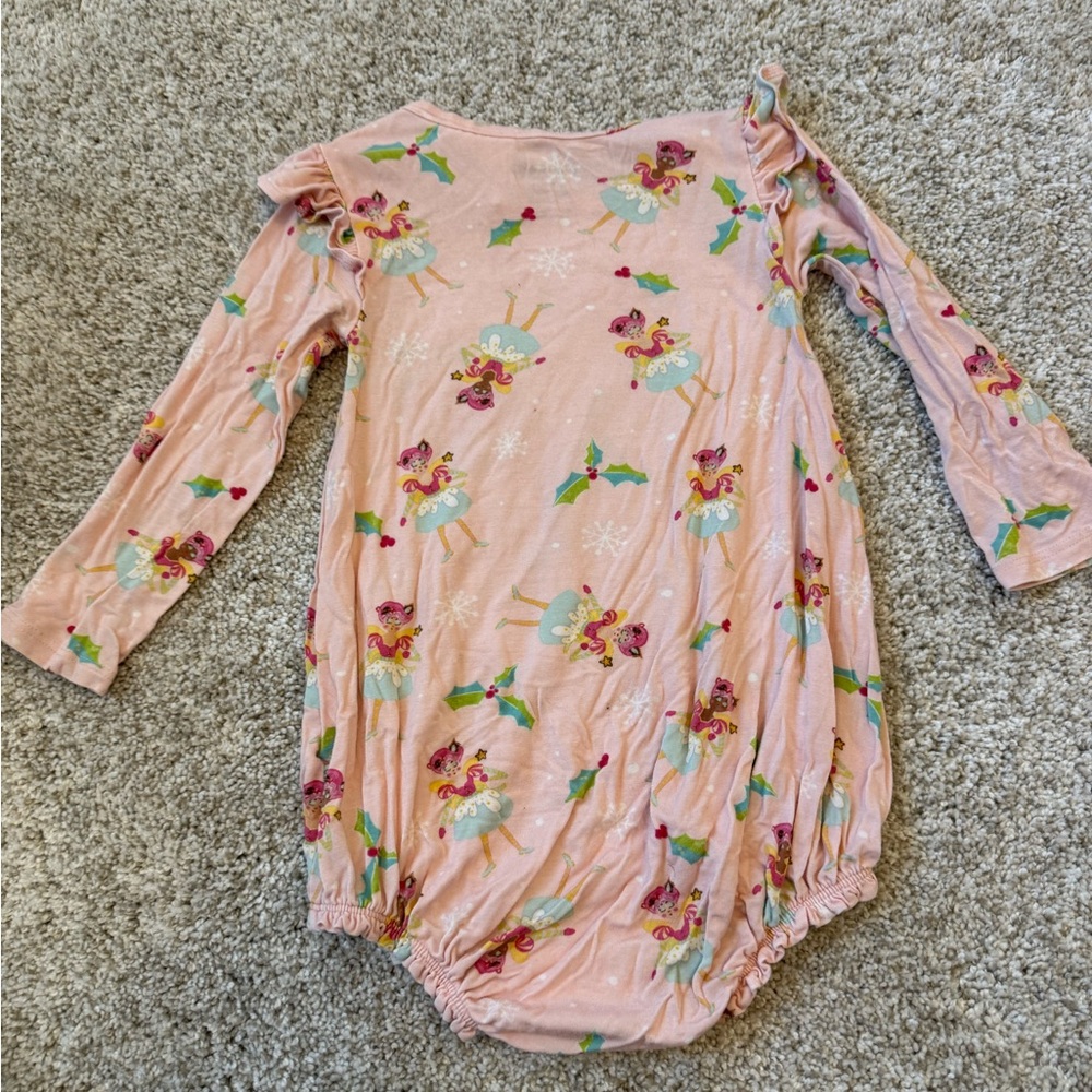 Posh Peanut Pink Baby Romper with Fairy Print